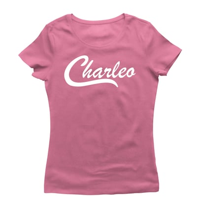 Image of Ladies Original Charleo Tee  Pink/White