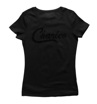 Image of Ladies Original Charleo Tee   Black/Ebony Bling