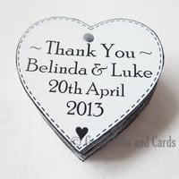 Image 2 of 100 Personalised Small Heart Gift Tags