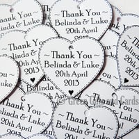 Image 3 of 100 Personalised Small Heart Gift Tags