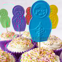 Image 4 of 25 Babushka/ Russian Doll Cupcake Toppers