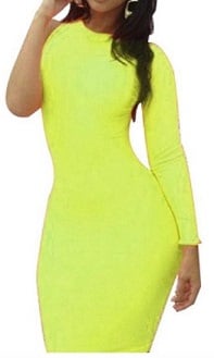 highlighter yellow dress