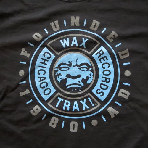 WAX TRAX! - T-Shirt / Classic Moonface Logo (Blue)
