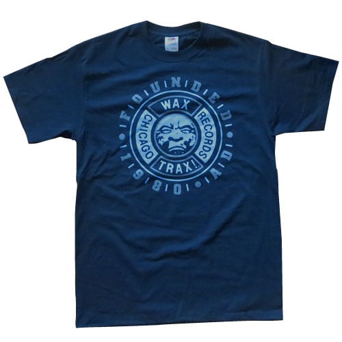 WAX TRAX! - T-Shirt / Classic Moonface Logo (Blue)