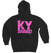 Image of KY Raised Black & Hot Pink Hooded Sweatshirt