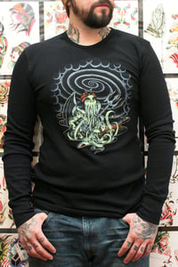Image of Lady Cthulhu Thermal Shirt in Black - Unisex