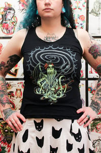 Image of Lady Cthulhu Racerback Tank in Black