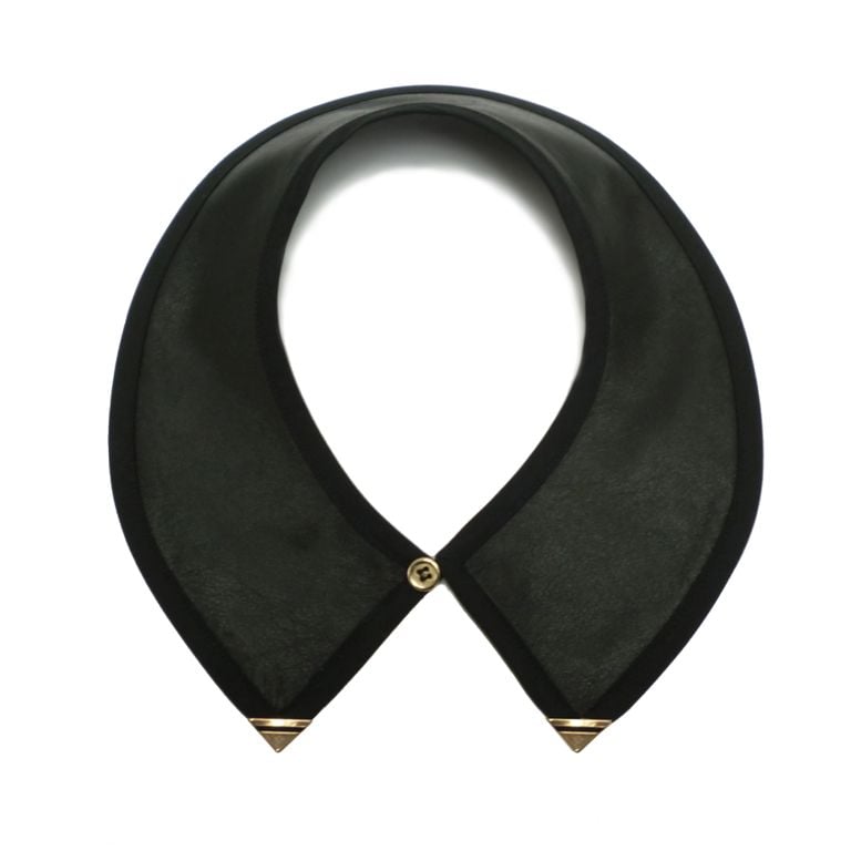 Image of Black Leather Collar : with tips