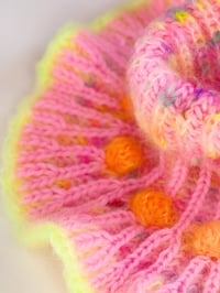 Image 3 of Sofie and Iris Bubble Gum Pink, Strong Orange and Multi Neon Mohair Collar