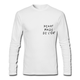 Image of Heart Made Of Gold Logo T-Shirt (Long Sleeve Blanc)