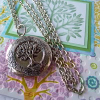 Image 1 of Vintage Style 'Tree of Life' Locket & Chains