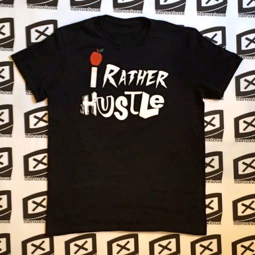 Image of Classic Black-"I Rather Hustle" Mens Tee