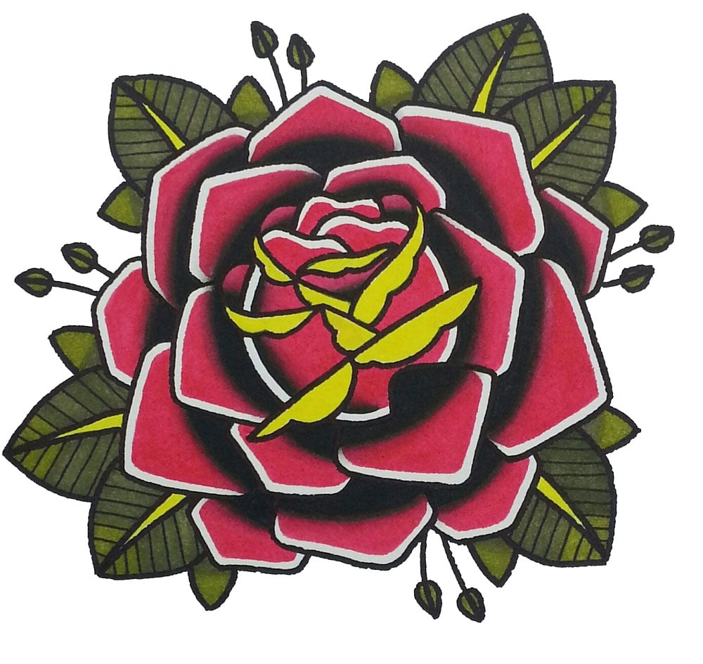 Image of Original Large Rose A4 Painting