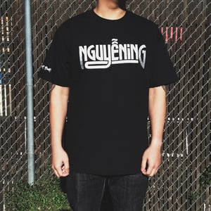 Image of "NGUYENING" SILVER & BLACK T-SHIRT