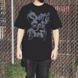 Image of "SEB SCRIPT" BLACK T-SHIRT