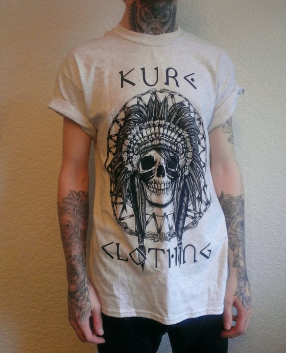 Image of Kure Ash Grey Skull Tee