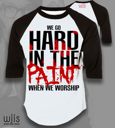 Image of Red "Hard in the Paint" 3/4 Sleeve tee