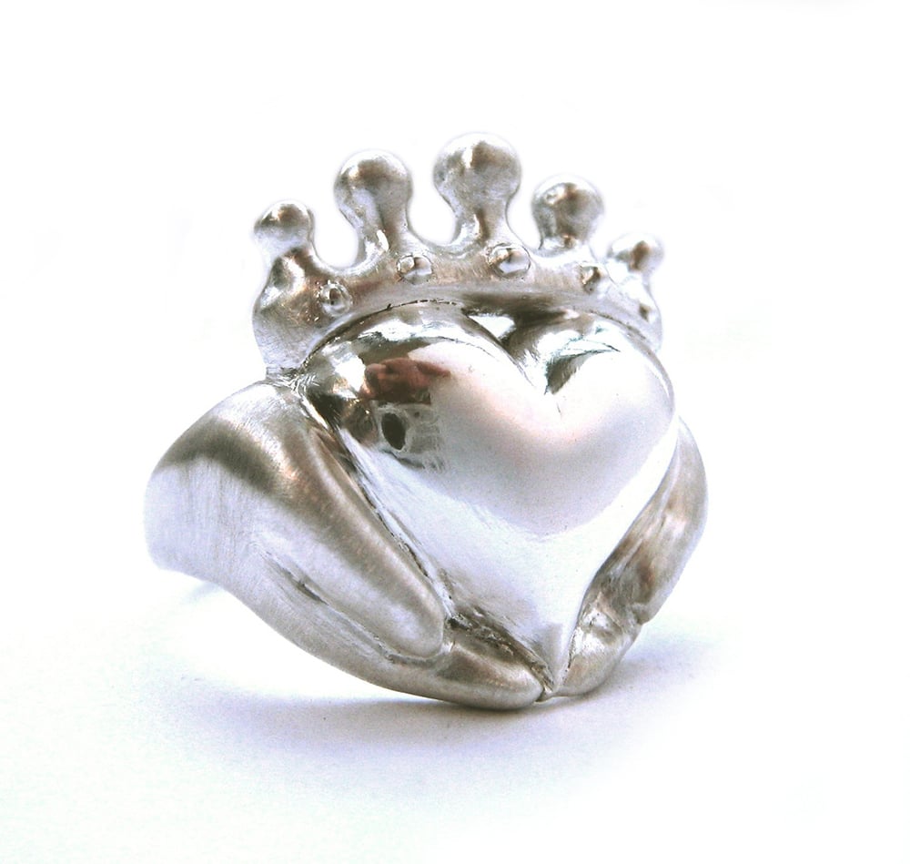 Image of Irish Claddagh Ring - Solid sterling silver - Handmade - Rickson Design - Any size - Traditional Cel