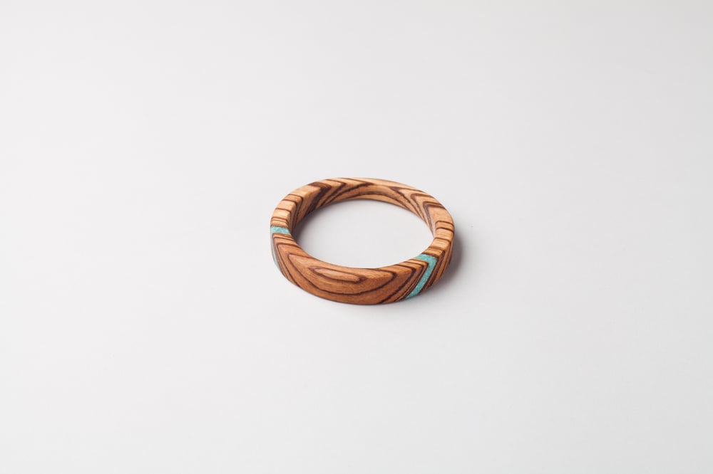 Image of Turquoise and Zebrawood Bracelet