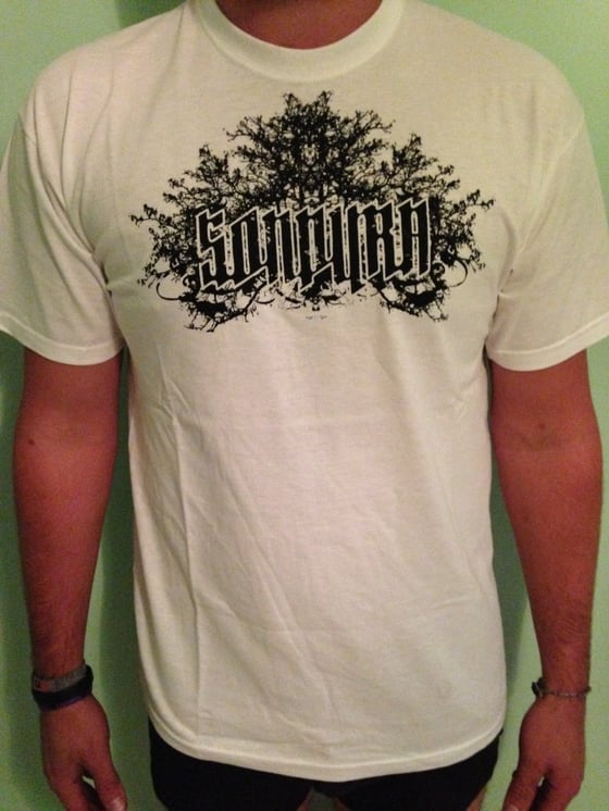 Image of "Sondura" White T-Shirt with Black Logo
