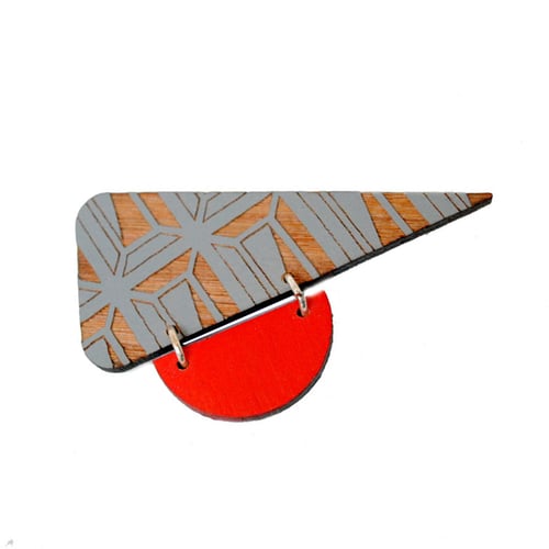 Image of Etched triangle brooch pin  - various colours 