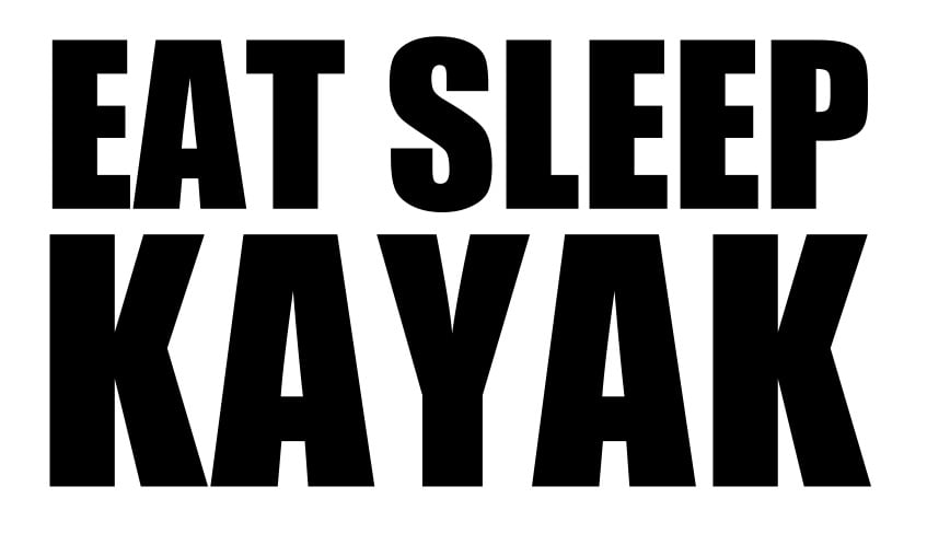 Image of EAT SLEEP KAYAK STICKERS X3