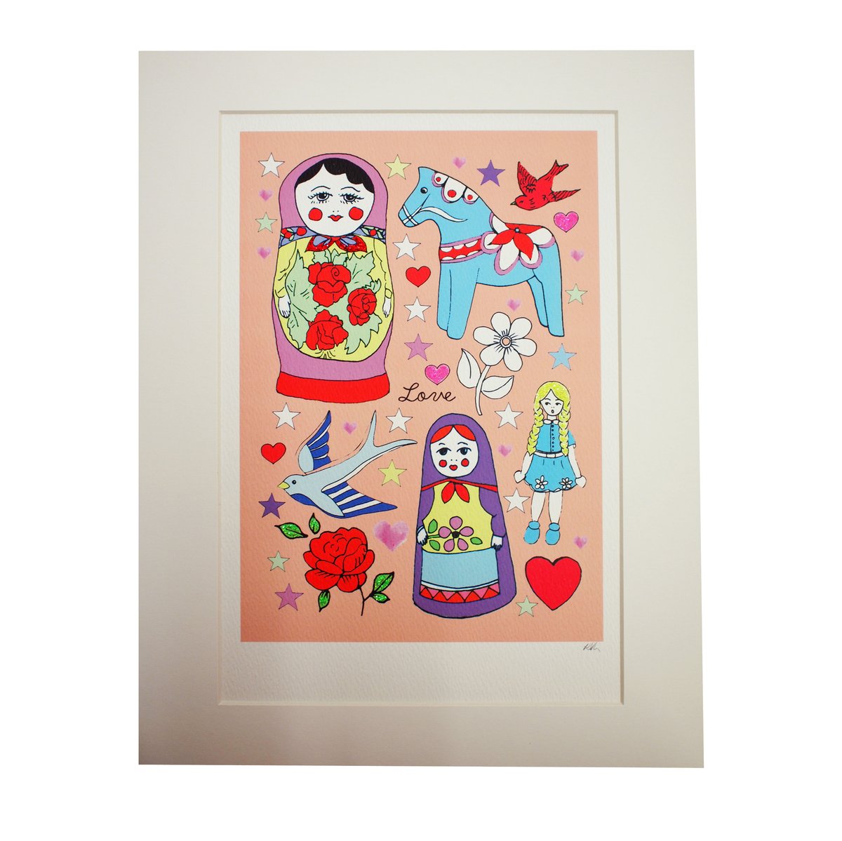 Russian Dolls Hand Decorated Tattoo Prints