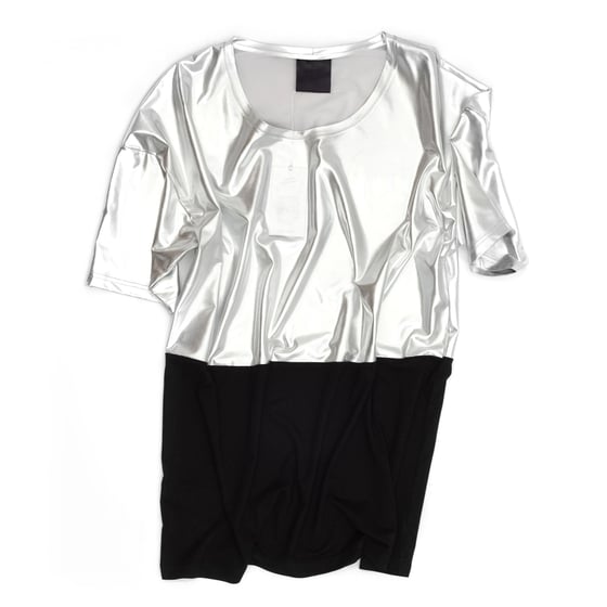 Image of Unisex Shiny Silver Tailored T-shirt