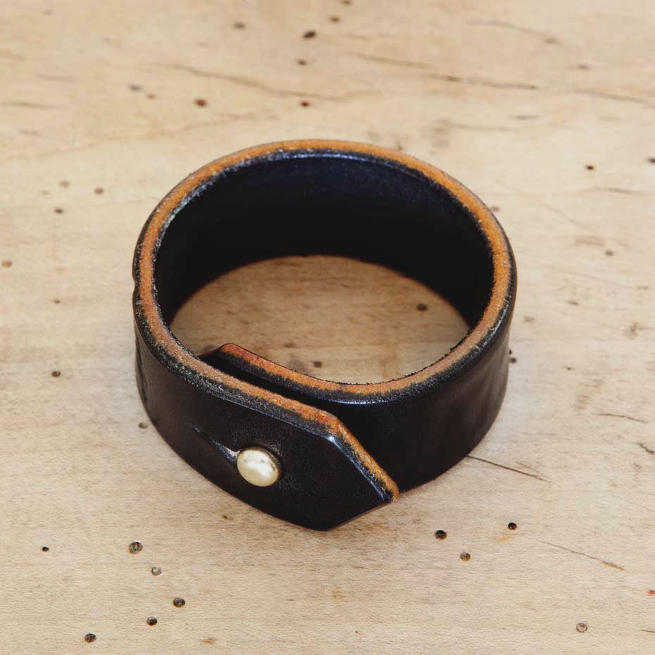 Black Leather Cuff Bracelet / Lark Practical