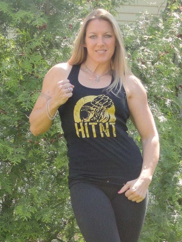 Image of Women's Racer Back Tank Top - Turquoise/Navy or Black/Gold Shimmer or Pink/Grape