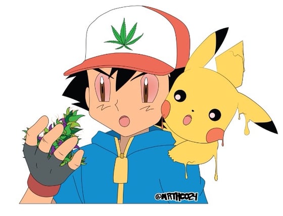 Image of (H)Ash and Dabachu sticker " Ash and pikachu" 