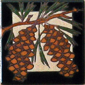 Image of Pinecone 4x4 inch Ceramic Art Tile