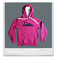 Image 3 of Unisex - Campervan hoodie (navy, pink)