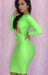 Image of Neon Geen Cut Out Bodycon Midi Dress