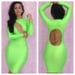 Image of Neon Geen Cut Out Bodycon Midi Dress