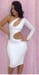 Image of White One Shoulder Cut Out Bodycon Dress