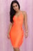 Image of Orange Open Back Dress w/ Fringed Sides