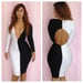 Image of Black/White Open Front Patchwork Bodycon Dress