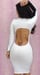 Image of Long Sleeve Black Front & White Open Back Bodycon Dress