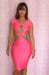 Image of Pink Cut Out Front Bodycon Dress