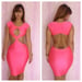 Image of Pink Cut Out Front Bodycon Dress