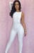 Image of White One Shoulder Bodycon Jumpsuit