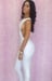 Image of White One Shoulder Bodycon Jumpsuit