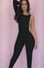 Image of Black One Shoulder Bodycon Jumpsuit