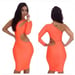 Image of Orange One Shoulder Cut Out Bodycon Dress