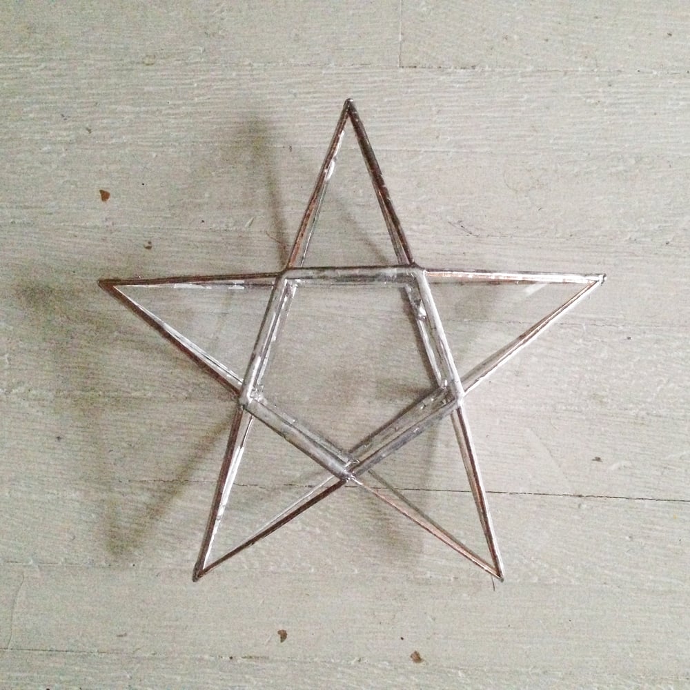 Image of 5-Pointed Stained Glass Star Tree Topper