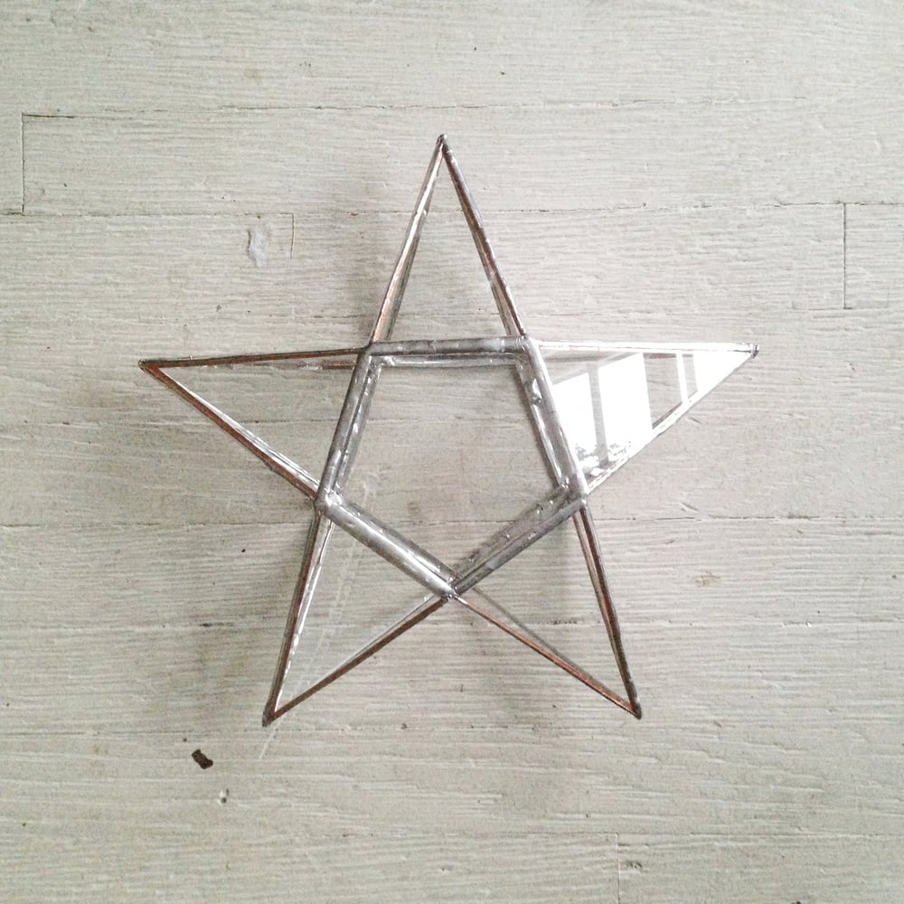 Image of 5-Pointed Stained Glass Star Tree Topper