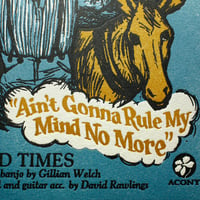 Image 2 of Hard Times - Official Acony Gillian Welch Songprint