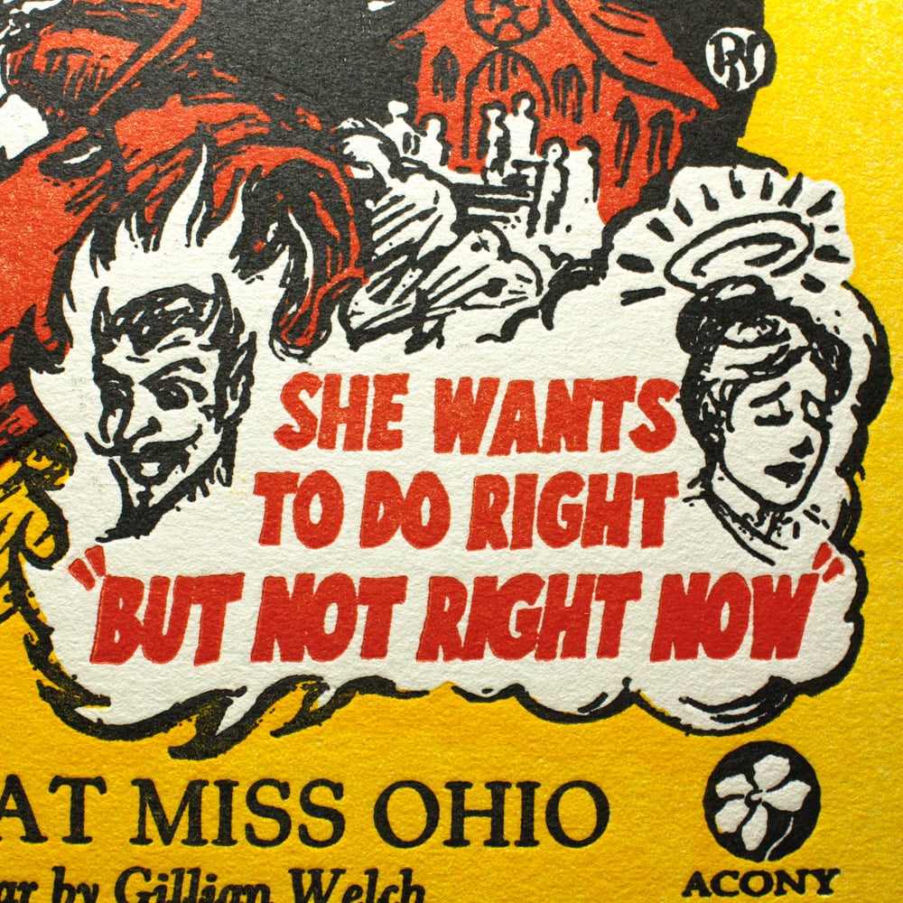 Look At Miss Ohio - Official Acony Records Gillian Welch Songprint