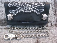 Image 1 of Marc Vachon Custom Hollywood Skull Leather Biker Wallet
